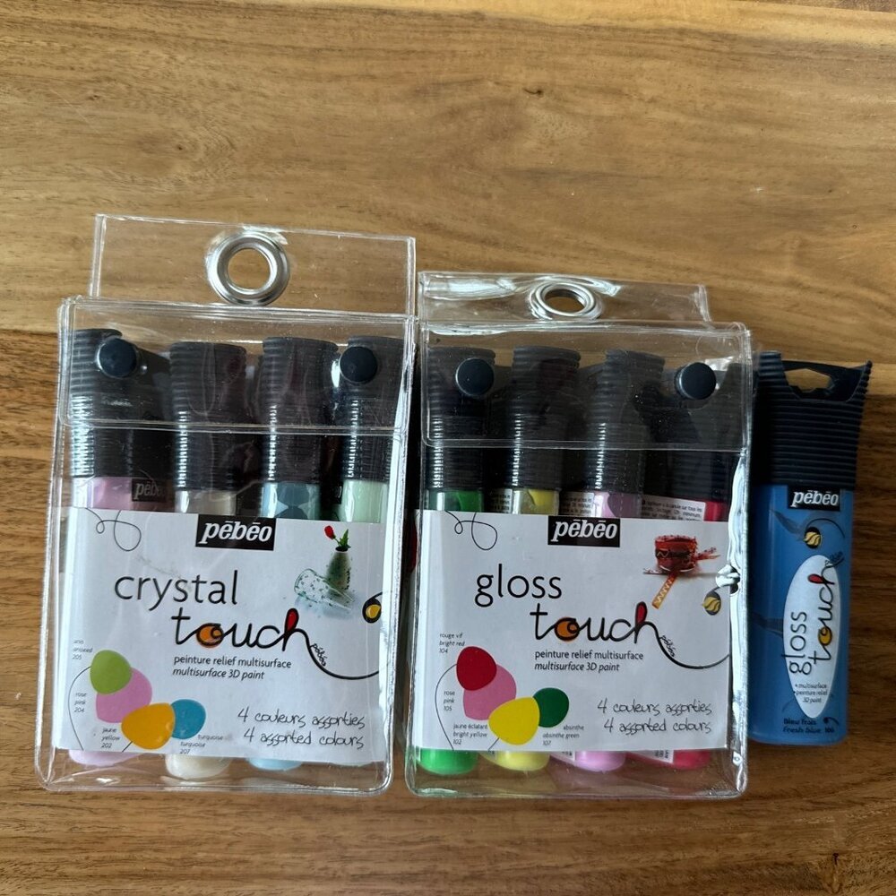 Pebeo Multisurface 3D‎ Paint 4 Crystal Touch And 5 Gloss Touch Never Used